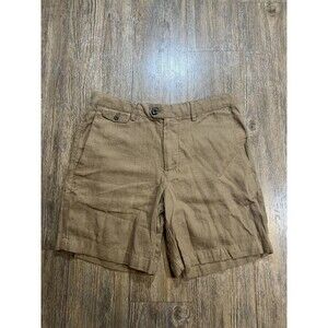 Banana Republic Linen Blend Shorts Mens 7" Brown NWT Size 30 Casual Chino